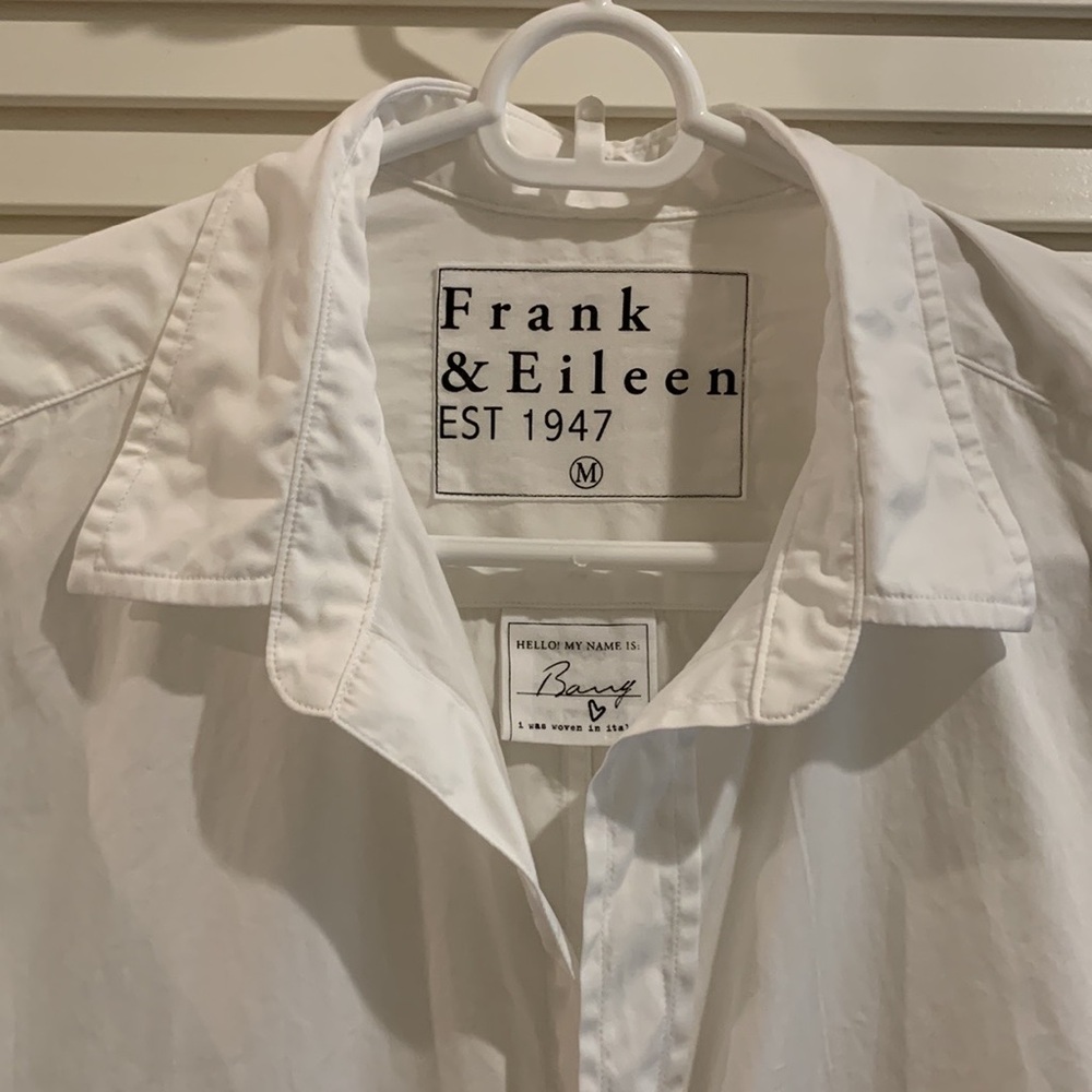 Frank & Eileen Barry Superluxe Italian Cotton White Button-Down Shirt Size M - Picture 7 of 13